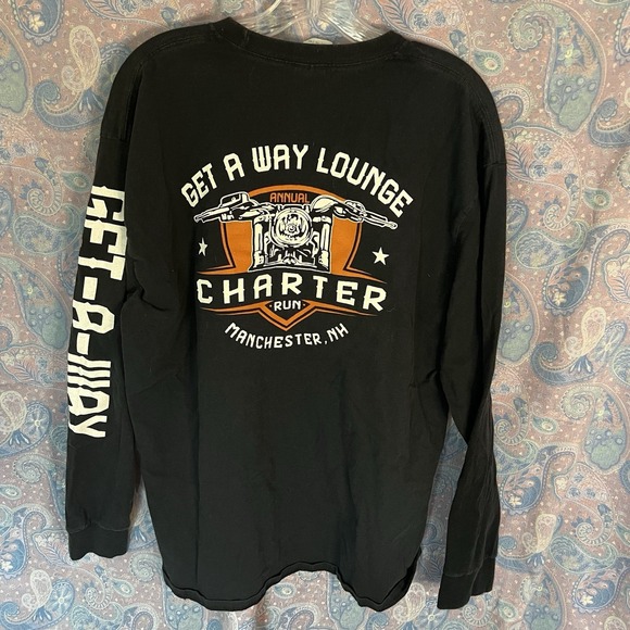 Harley Davidson, Black Long Sleeve Get A Way Charter Run 2021 Manchester NH XL - Picture 6 of 10